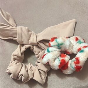 Stylish Beige and Colorful Hair Scrunchies